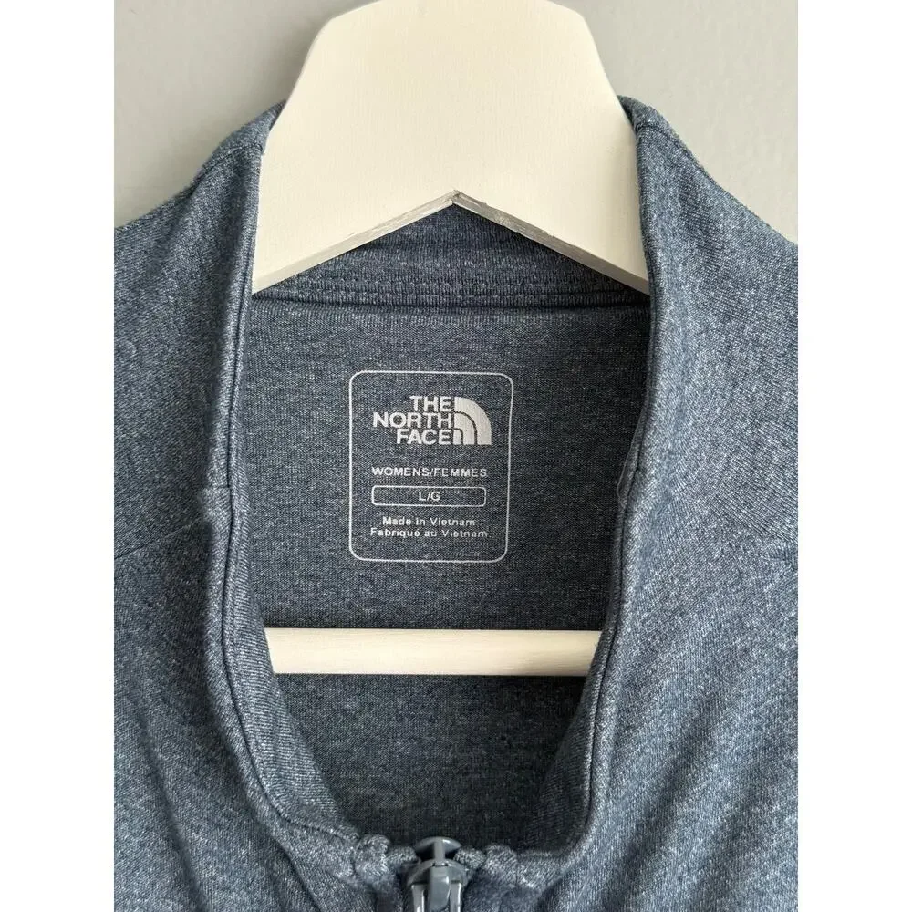 The North Face Women's L Gray Colorblock Full Zip Jacket Athletic Sporty Chic